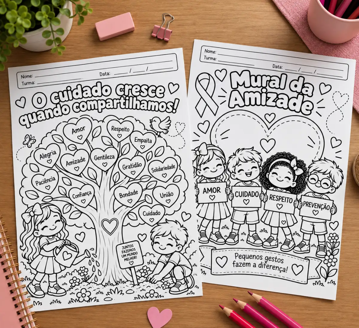 10 Atividades de colorir para o Outubro Rosa. — amostra 5: 0 ilustrações para colorir do Outubro Rosa para trabalhar…