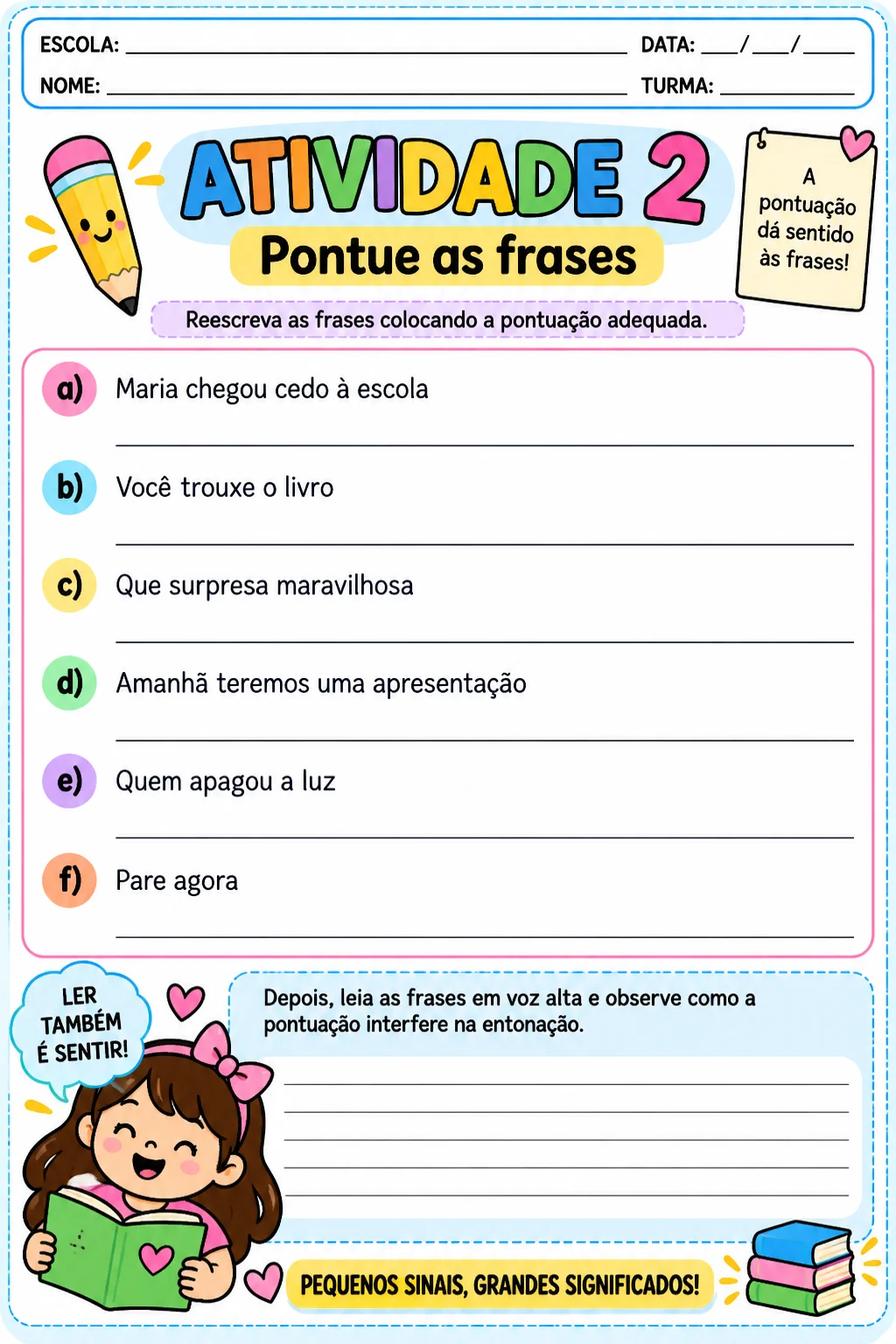 10 ATIVIDADES DE PONTUAÇÃO - ALFABETIZAÇÃO — amostra 2: Este material foi pensado para trabalhar a pontuação de forma…