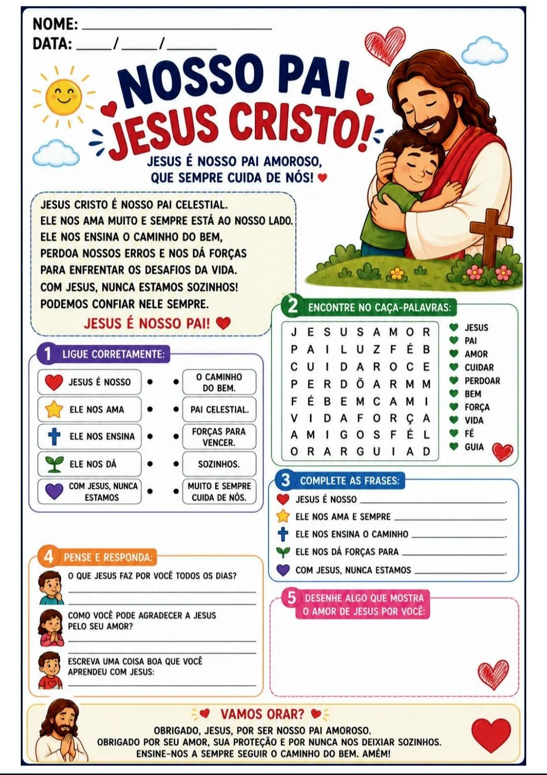10 atividades de Religião fundamental I Os valores que Jesus ensinou. — amostra 2: 🙏✨ 10 Atividades de Ensino Religioso –…