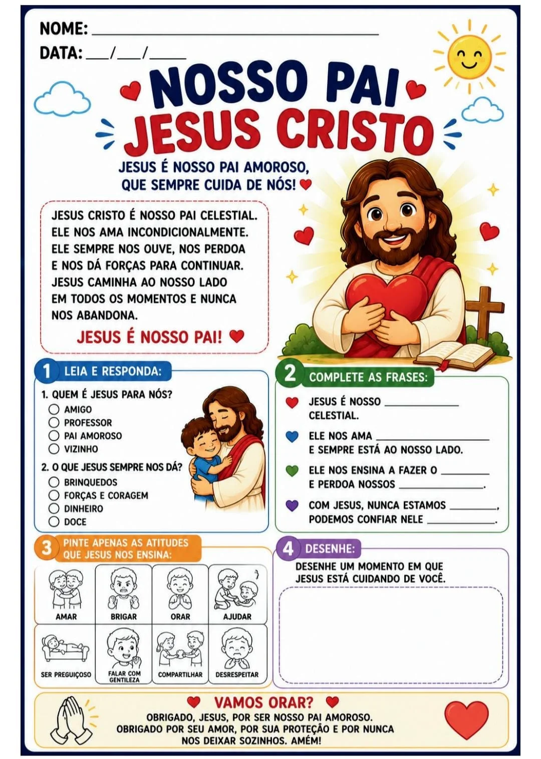 10 atividades de Religião fundamental I Os valores que Jesus ensinou. — amostra 3: 🙏✨ 10 Atividades de Ensino Religioso –…