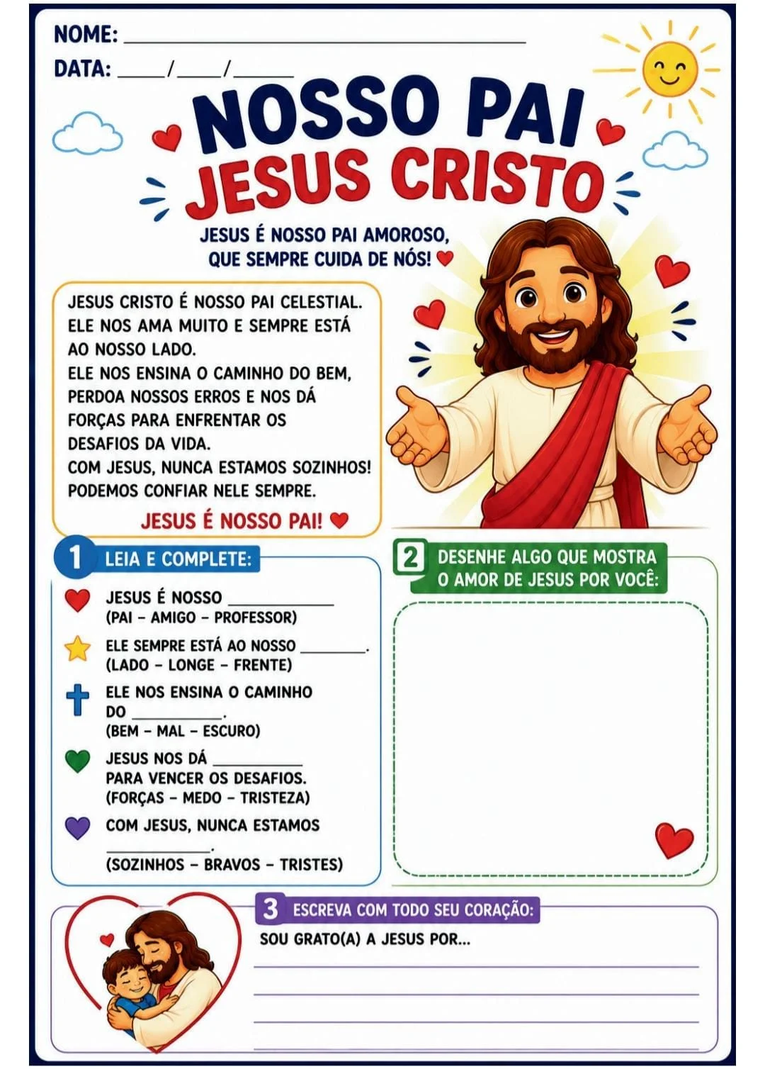10 atividades de Religião fundamental I Os valores que Jesus ensinou. — amostra 4: 🙏✨ 10 Atividades de Ensino Religioso –…