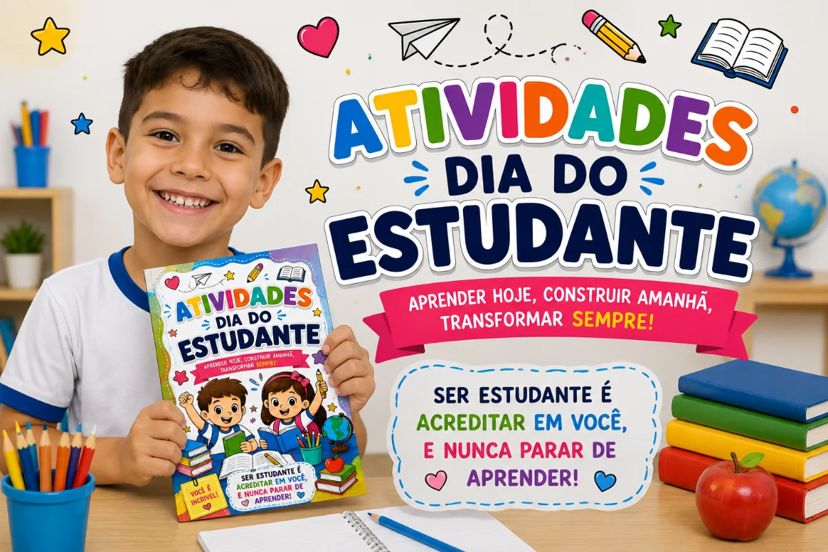 📚🎓 10 Atividades – Dia do Estudante ✨ PARA IMPRIMIR — Alfabetização para Educação Infantil: 📚🎓 10 Atividades – Dia do…