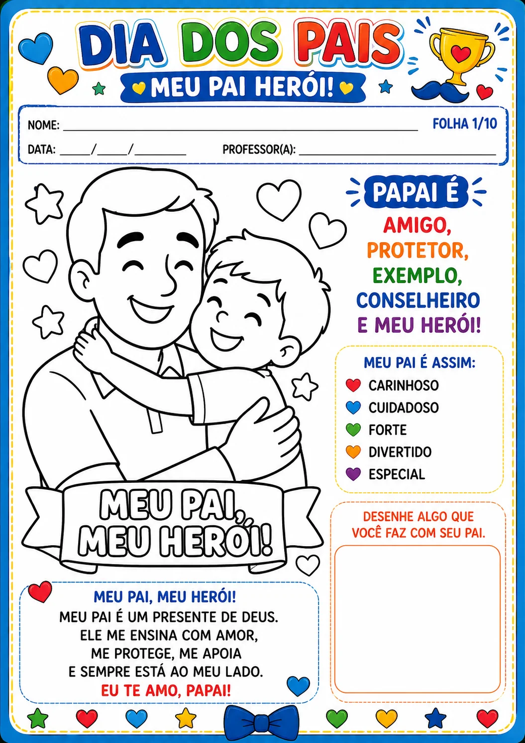 10 atividades dia dos pais Ensino Fundamental 1 — amostra 6: 10 atividades dia dos pais Ensino Fundamental 1