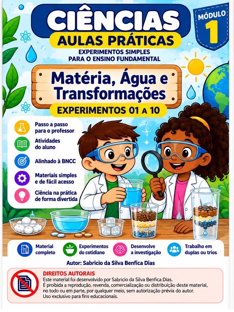 10 Aulas Práticas de Ciências para o Ensino Fundamental – Módulo 1 — capa do material