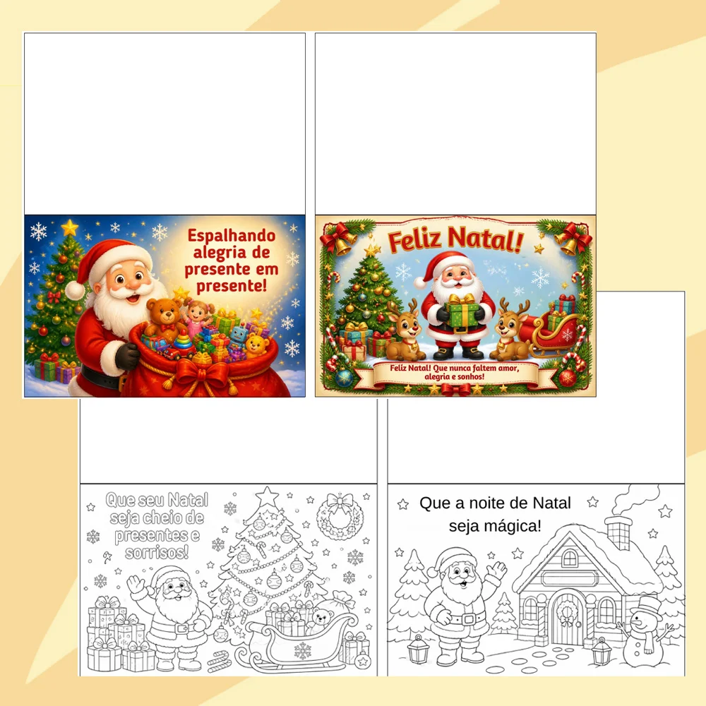10 Cartões do Papai Noel para Colorir e Presentear — capa do material