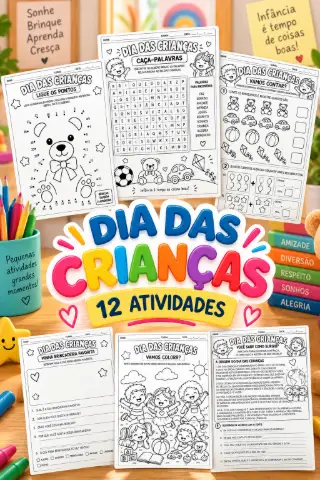 12 ATIVIDADES para o DIA DAS CRIANÇAS:  kit pedagógico — capa do material