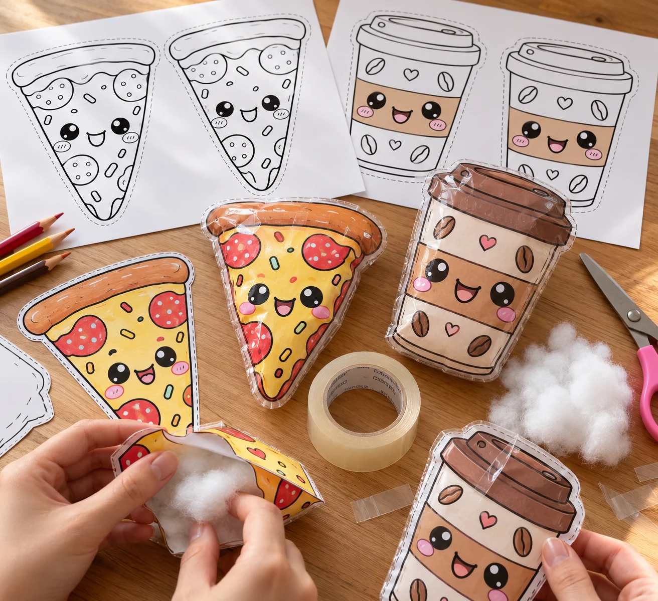 12 Modelos de Squishys Kawaii para Imprimir e Montar — amostra 2: O QUE VOCÊ VAI ENCONTRAR?