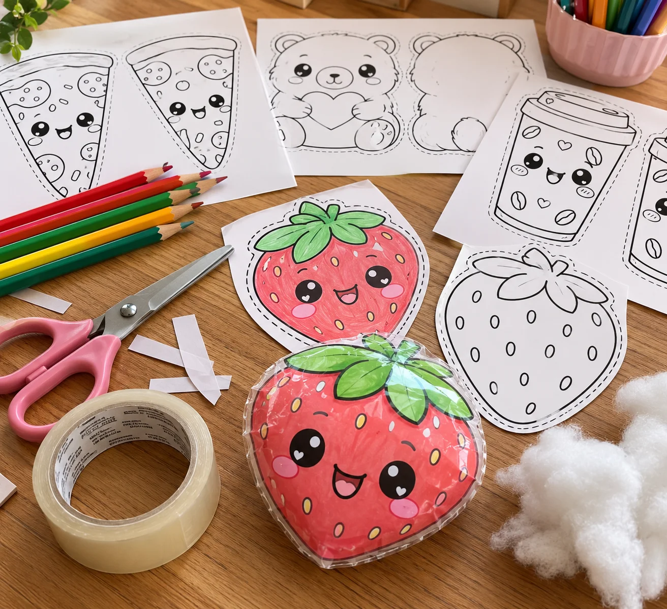 12 Modelos de Squishys Kawaii para Imprimir e Montar — amostra 4: COMO UTILIZAR O MATERIAL?