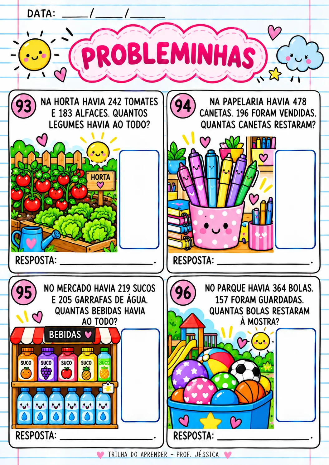 120 Problemas de Adição e Subtração – 2º e 3º anos — amostra 6: 120 probleminhas de adição e subtração para 2º e 3º anos,…