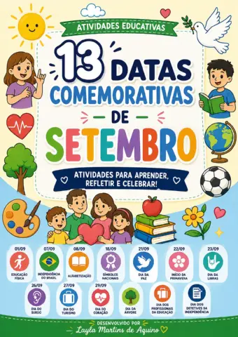 13 Datas Comemorativas de Setembro - Educação Infantil e Fundamental — capa do material
