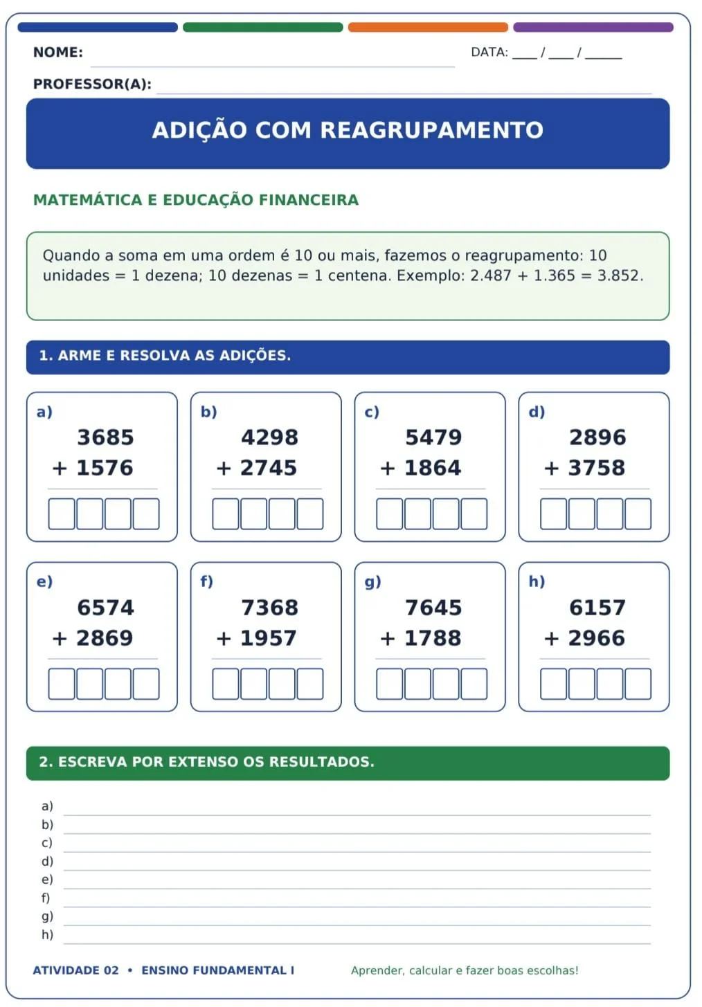 💰📚 15 ATIVIDADES DE MATEMÁTICA E EDUCAÇÃO FINANCEIRA – FUNDAMENTAL I — capa do material