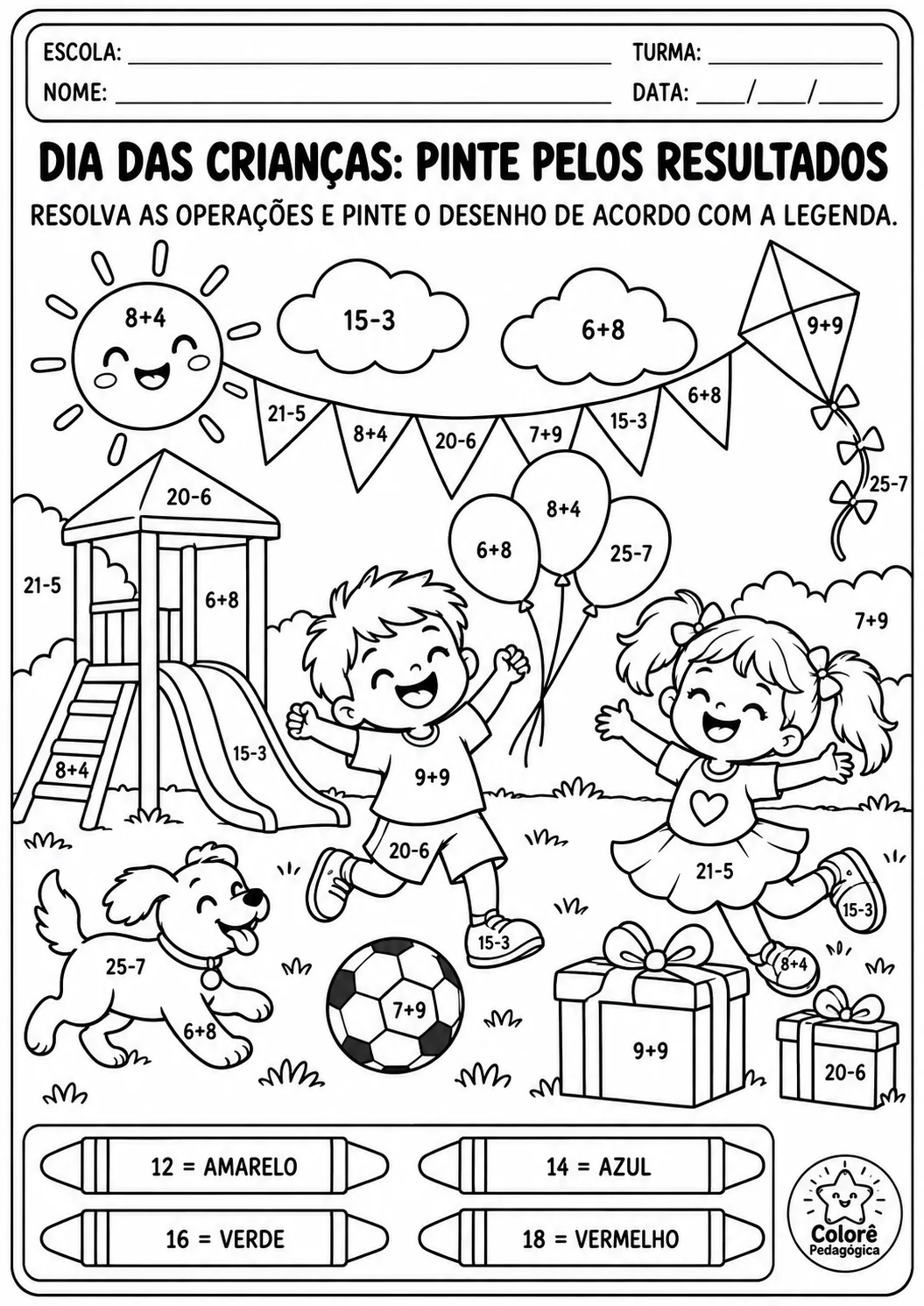 2 ATIVIDADES DE MATEMÁTICA DIA DAS CRIANÇAS. — amostra 2: 🎈 Transcrição para venda — Dia das Crianças: Matemática…