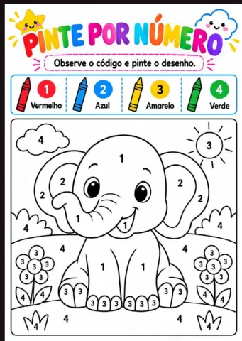 20 atividades para colorir, aprender e se divertir! — amostra 3: ✔️ Associação número × cor