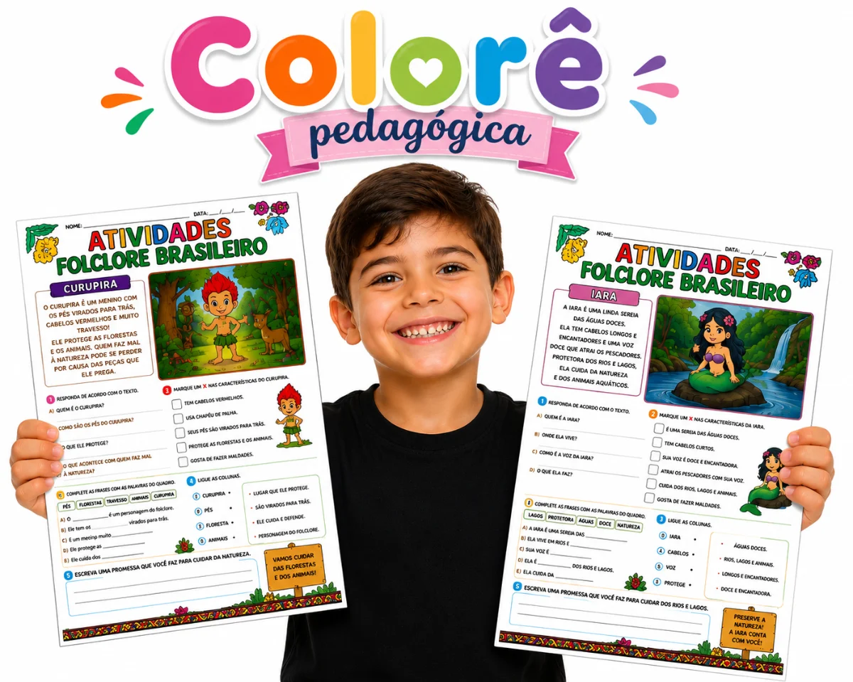 ✨ 20 ATIVIDADES SOBRE O FOLCLORE BRASILEIRO 🇧🇷📚 — capa do material