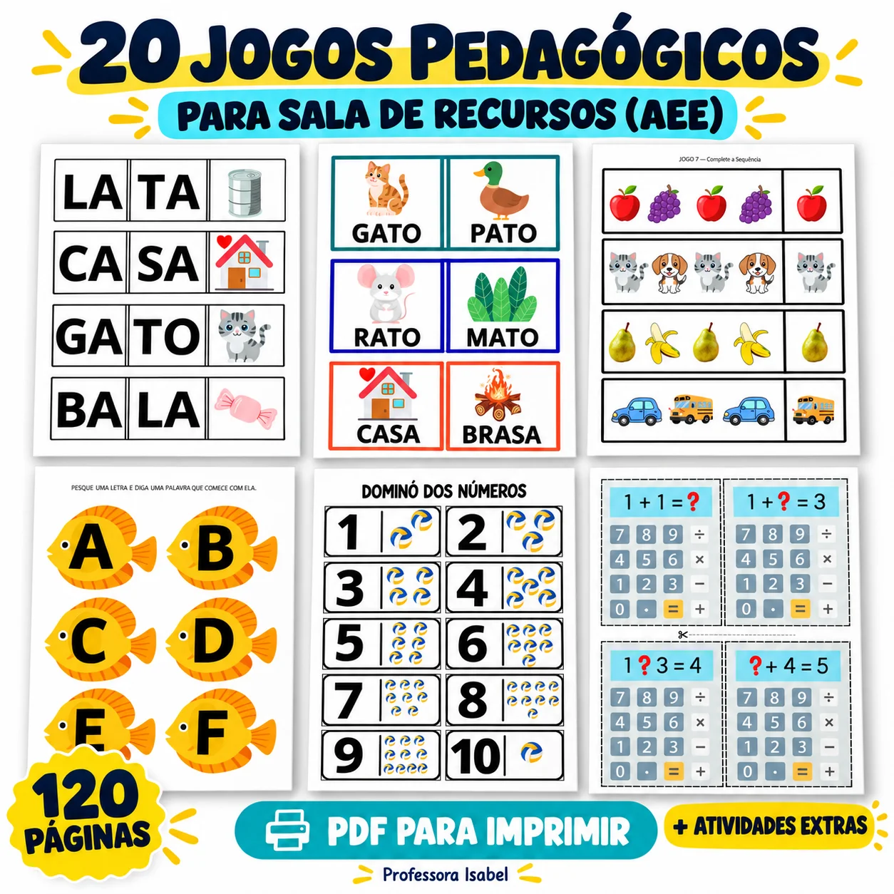 Jogos para Sala de Recursos AEE – 93 páginas PDF para Imprimir — capa do material