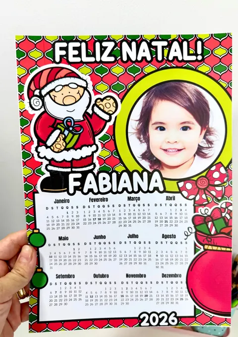 Calendário de Natal 2026 editável — capa do material