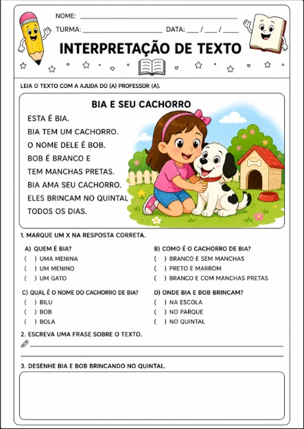 267+ Atividades de Interpretação e Produção de Texto 1º Ao 9º Ano — amostra 1: 📚 267+ ATIVIDADES DE INTERPRETAÇÃO E…