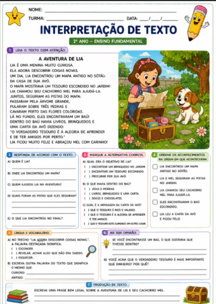 267+ Atividades de Interpretação e Produção de Texto 1º Ao 9º Ano — amostra 3: Desenvolvido por Professor Washington…
