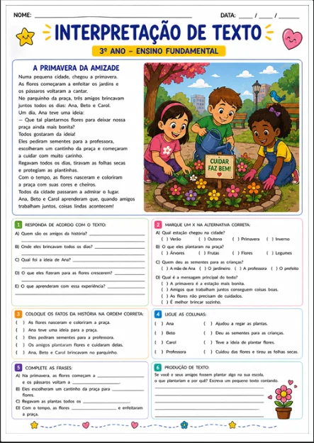 267+ Atividades de Interpretação e Produção de Texto 1º Ao 9º Ano — amostra 5: 📚 267+ atividades de interpretação e…