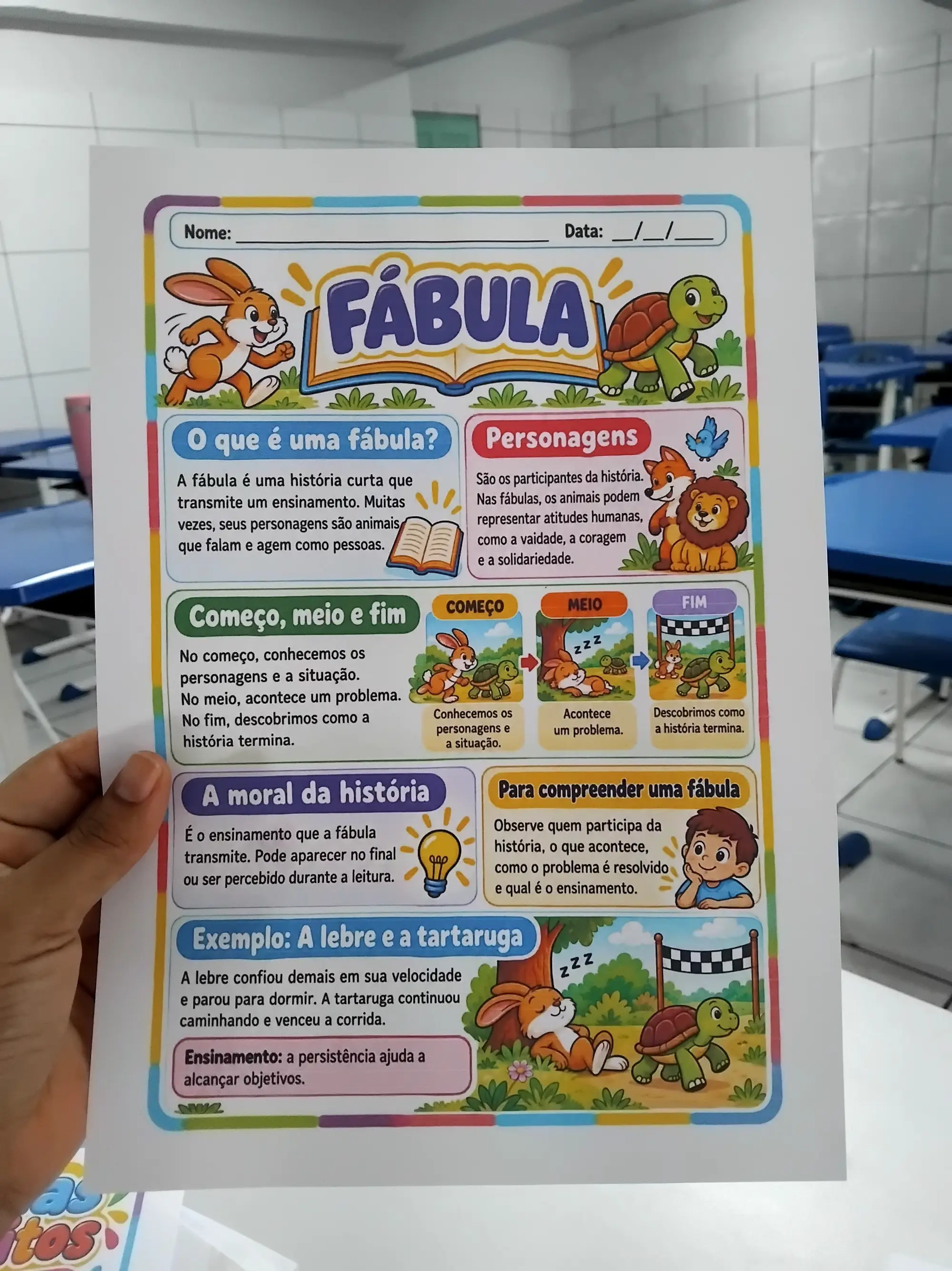 3 Folhinhas de Conceitos de Português | Fábula... — amostra 1: Um material ilustrado para apoiar o estudo de Língua…