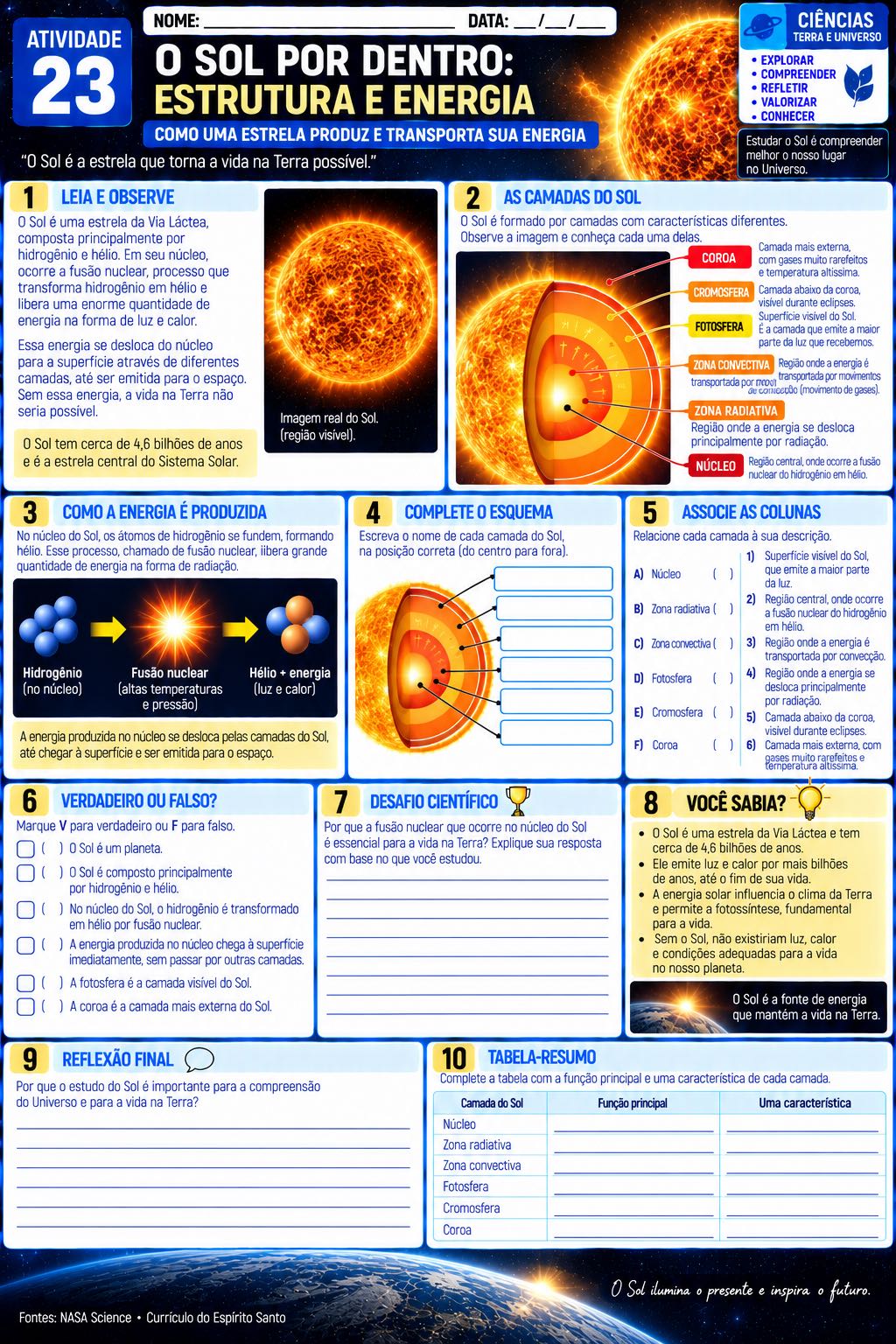 30 Atividades sobre o Sistema Solar - Ciências — amostra 5: Apostila de Ciências para o 9º ano com 30 atividades sobre…