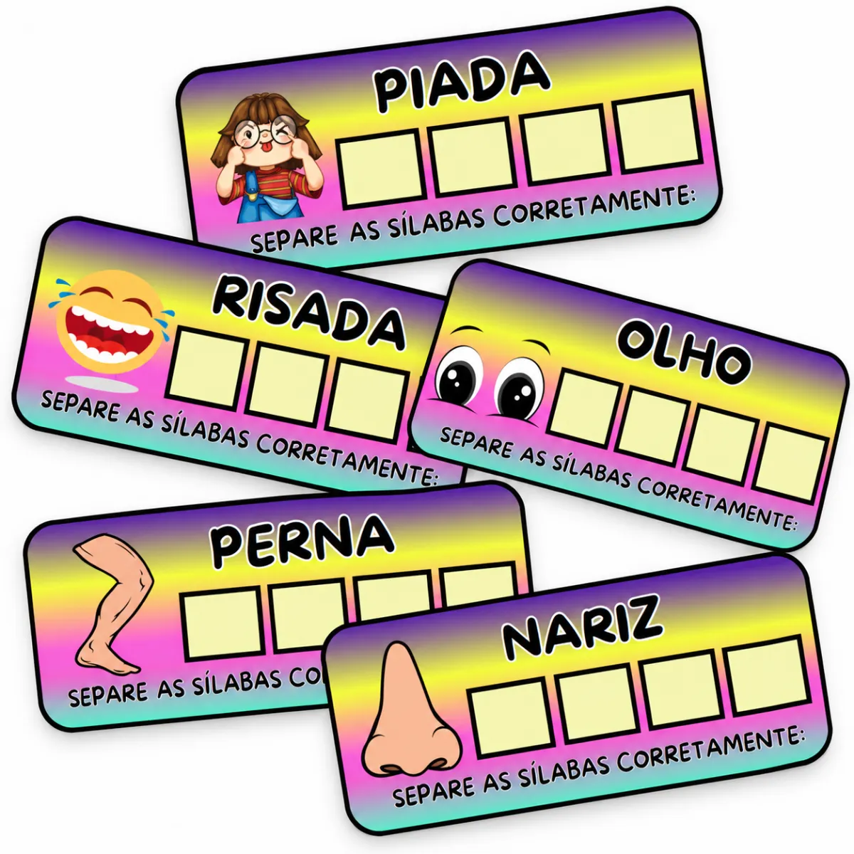 30 Cards de Separação Silábica – Atividade Lúdica de Alfabetização — amostra 1: PÚBLICO-ALVO