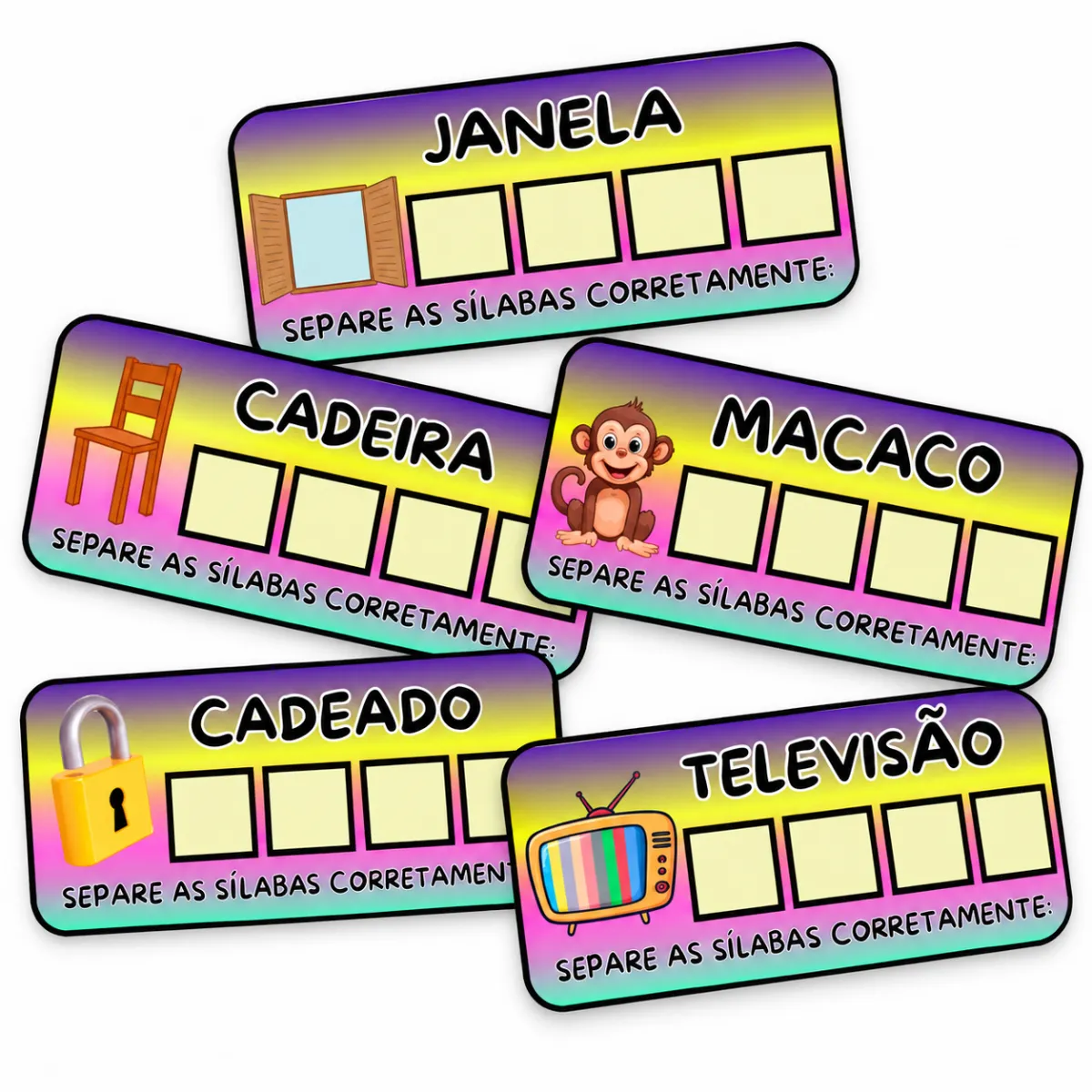 30 Cards de Separação Silábica – Atividade Lúdica de Alfabetização — amostra 3: INFORMAÇÕES IMPORTANTES
