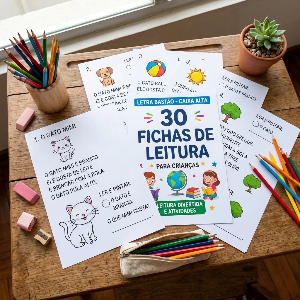 30 Fichas de Leitura Caixa Alta com Atividades BNCC — capa do material