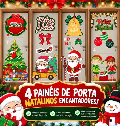 🎄✨ 4 Painéis de Porta Natalinos Encantadores! 🎅🎁 — capa do material