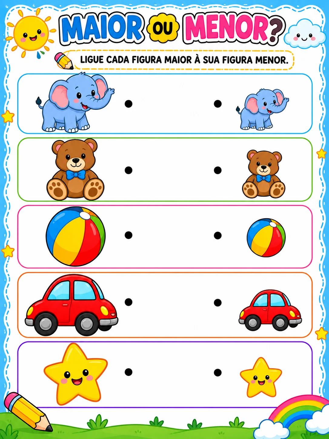 🌈📚 5 ATIVIDADES – CONCEITO MAIOR E MENOR | EDUCAÇÃO INFANTIL 📚🌈 — amostra 5: 🌈📚 5 ATIVIDADES – CONCEITO MAIOR E MENOR…