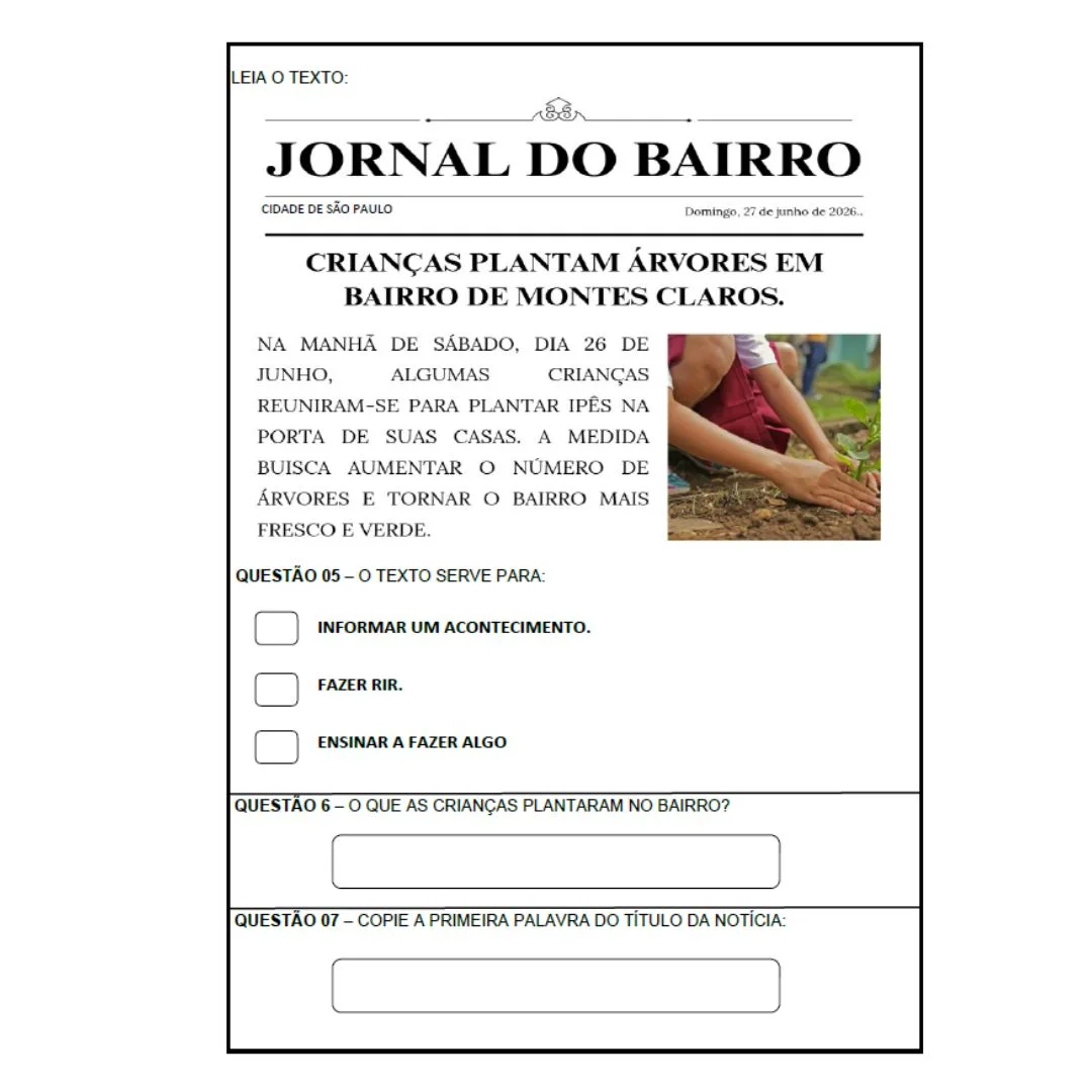 5 AVALIAÇÕES PARA O 1º ANO (AVALIAÇÃO DIVERSOS GÊNEROS) — amostra 1: 5 AVALIAÇÕES PRONTAS, SOMENTE PARA IMPRIMIR 5 AVALIAÇÕES PARA O 1º ANO (AVALIAÇÃO DIVERSOS GÊNEROS) — amostra 1: 5 AVALIAÇÕES PRONTAS, SOMENTE PARA IMPRIMIR
