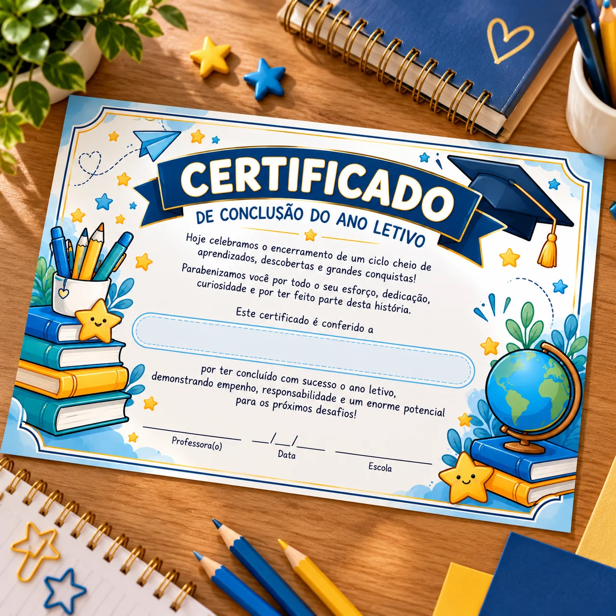 5 Modelos de Certificado de Conclusão do Ano Letivo — amostra 2: O que você encontrará no material?