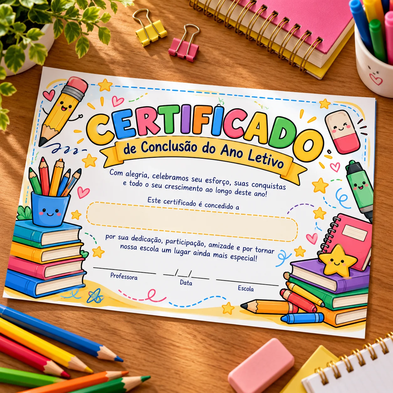 5 Modelos de Certificado de Conclusão do Ano Letivo — amostra 5: 5 modelos de certificado de conclusão do ano letivo…
