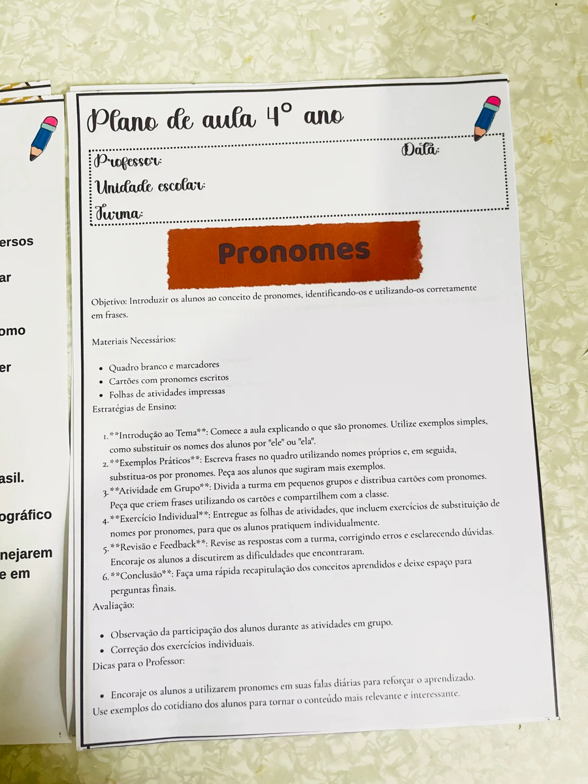 50 planos de aula prontos para o 4º ano do Ensino — amostra 3: ✨📚 Professores do 4º ano, essa é para vocês