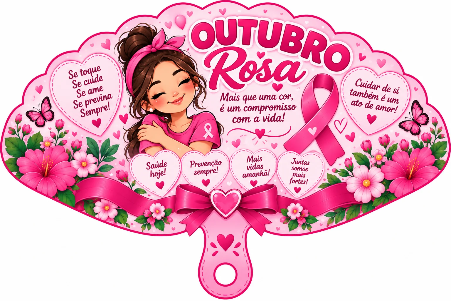 8 Modelos de Leque Outubro Rosa – PDF Educação Infantil Fundamental — amostra 5: 8 Modelos de Leque Outubro Rosa –…