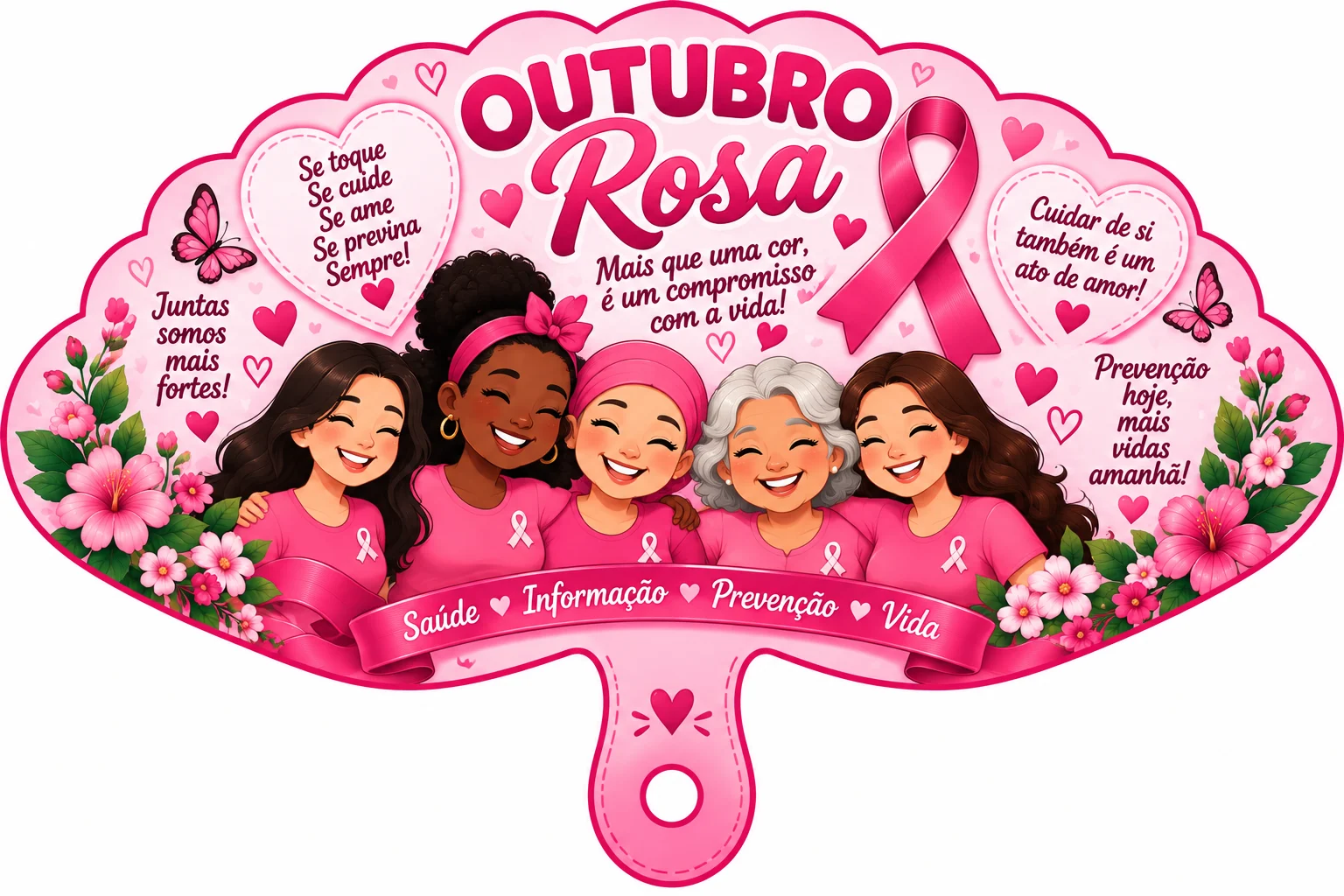 8 Modelos de Leque Outubro Rosa – PDF Educação Infantil Fundamental — amostra 7: 8 Modelos de Leque Outubro Rosa –…