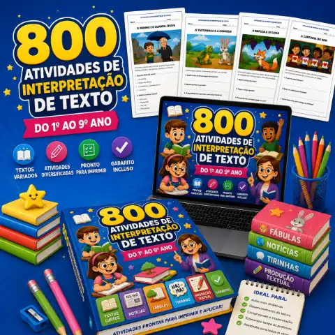 800 Atividades de Interpretação de Texto — capa do material