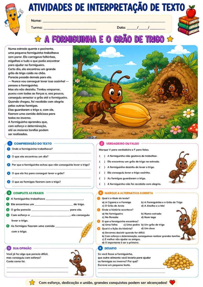 800 Atividades de Interpretação de Texto — amostra 2: 📚 Coletânea de atividades de ortografia e colorir com textos,…