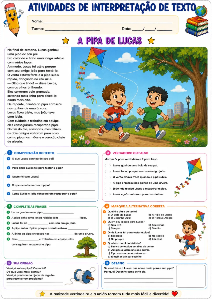800 Atividades de Interpretação de Texto — amostra 5: 📚 Coletânea de atividades de ortografia e colorir com textos,…