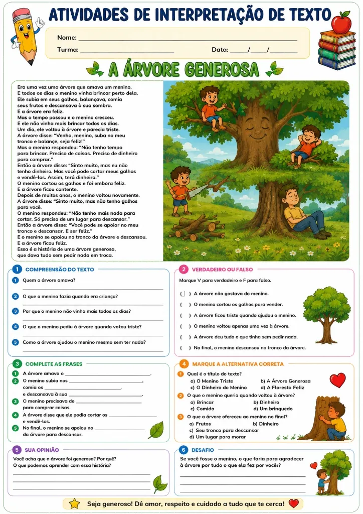 800 Atividades de Interpretação de Texto — amostra 7: 📚 Coletânea de atividades de ortografia e colorir com textos,…