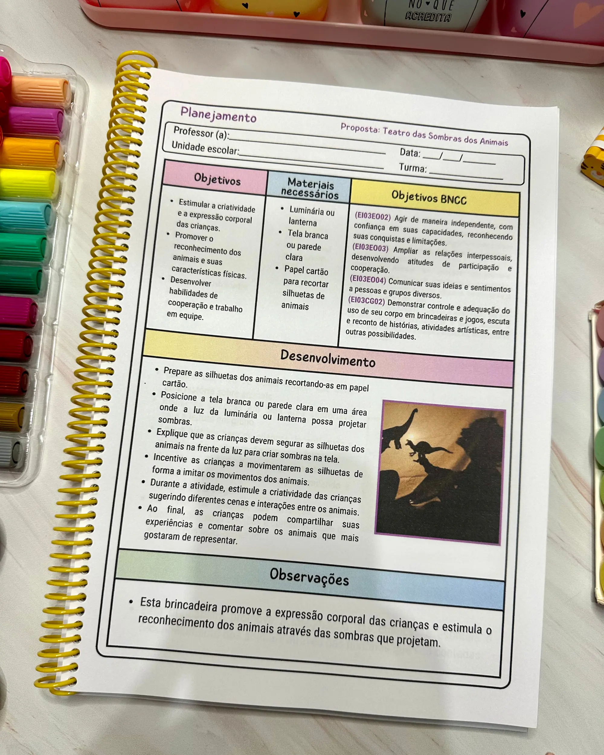 90 Planejamentos para Pré-Escola – Editáveis no Canva — amostra 4: Formato e edição