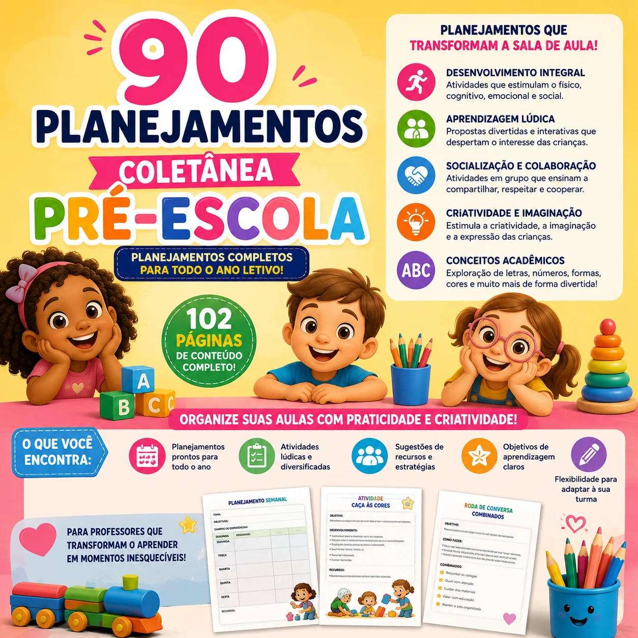 90 Planejamentos para Pré-Escola – Educação Infantil — amostra 1: Coletânea 90 Planejamentos para Pré-Escola