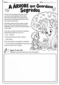 A Árvore que Guardava Segredos | Teatro de Vara e Atividades — amostra 6: 👧 Faixa etária / ano escolar