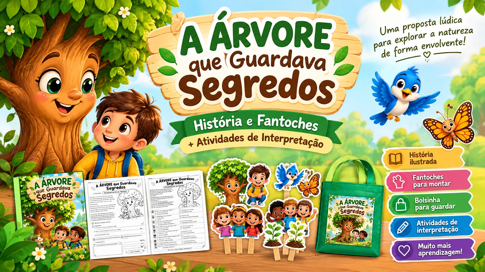 A Árvore que Guardava Segredos | Teatro de Vara e Atividades — capa do material