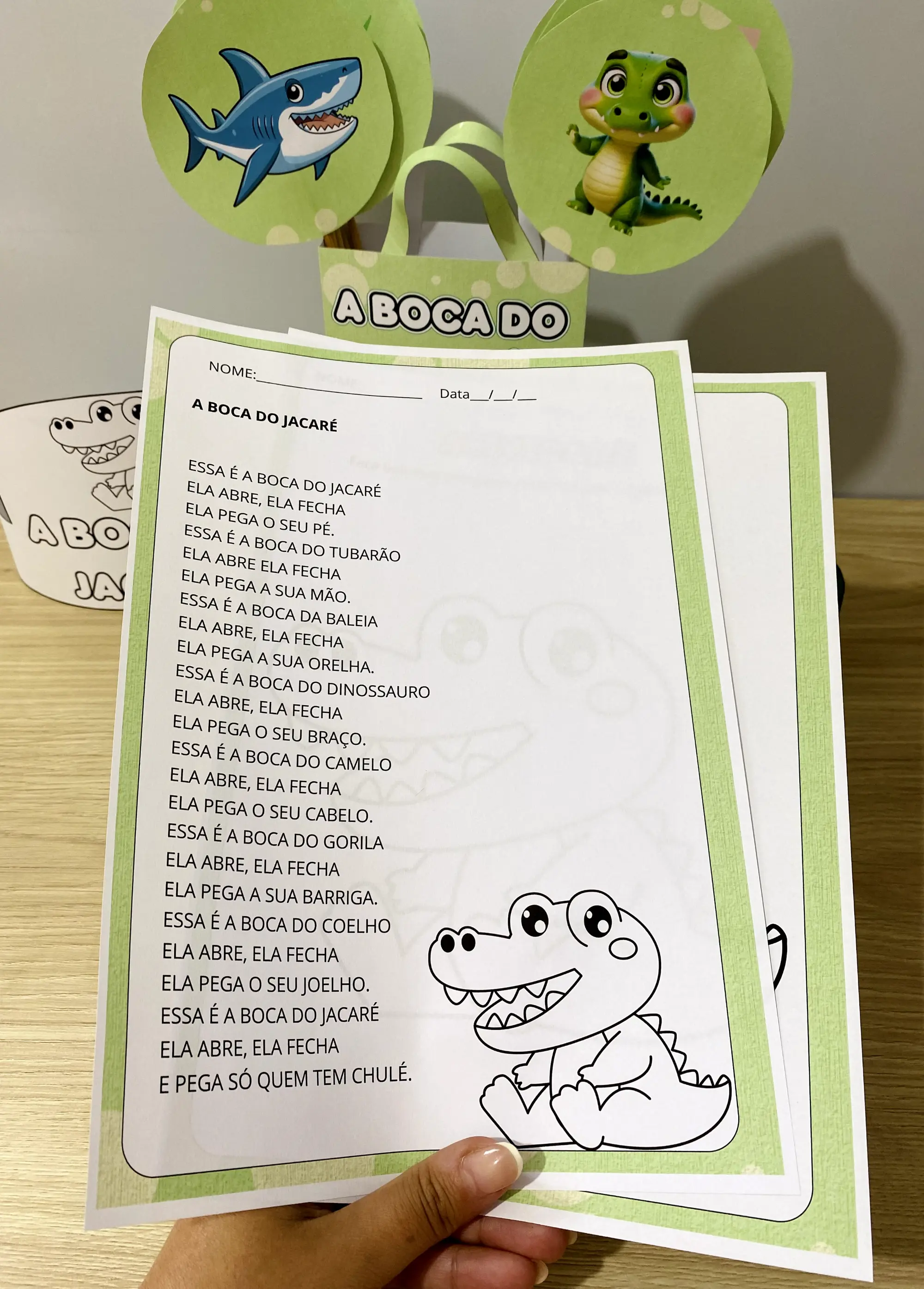 A Boca do Jacaré - Poema e Atividade Educação Infantil — amostra 6: Poema rimado 'A Boca do Jacaré' com atividade de…