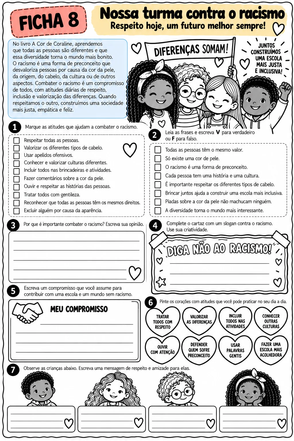 A Cor de Coraline: Atividades sobre Diversidade — amostra 2: Apostila com fichas de atividades inspiradas no livro A Cor de…