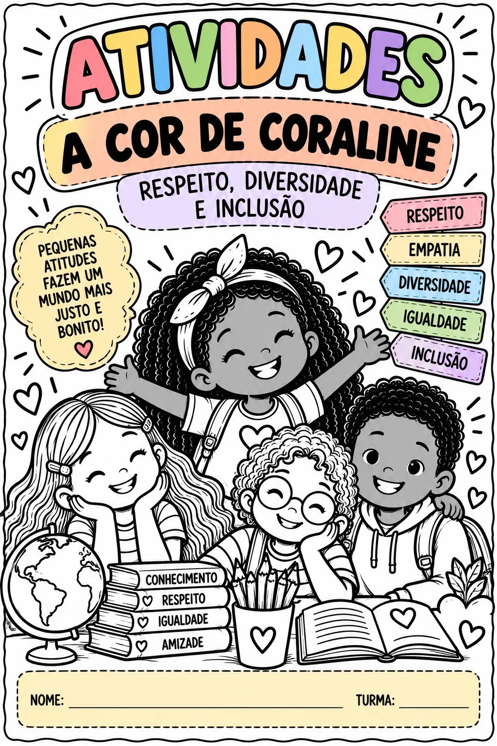 A Cor de Coraline: Atividades sobre Diversidade — capa do material