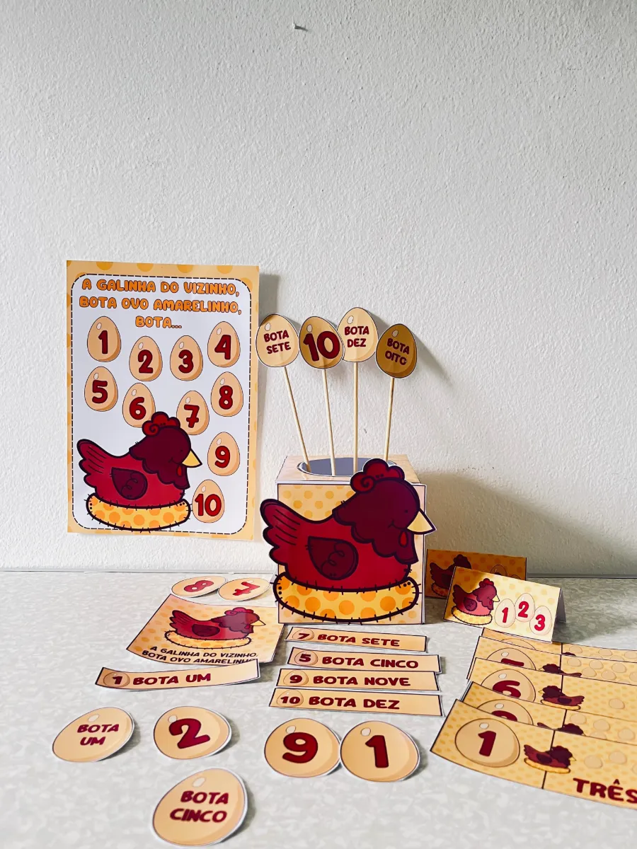 A Galinha do Vizinho - Educação Infantil🐔 — amostra 4: Material lúdico “A Galinha do Vizinho” para Educação Infantil , com…