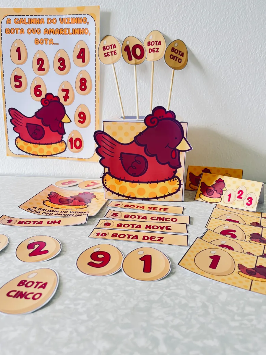A Galinha do Vizinho - Educação Infantil🐔 — amostra 6: Material lúdico “A Galinha do Vizinho” para Educação Infantil , com…