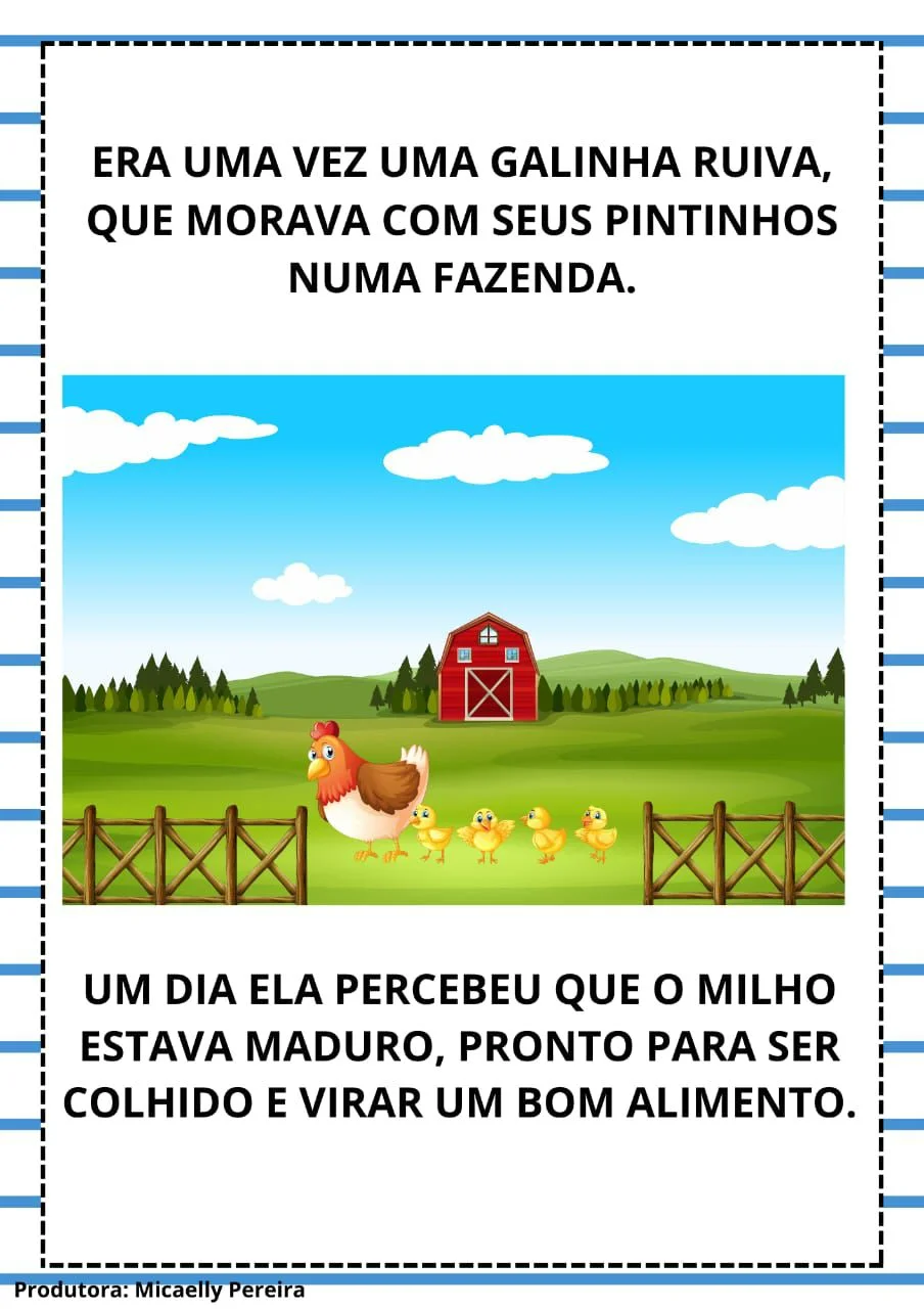 A GALINHA RUIVA – Atividades para Imprimir — amostra 1: O que vem no material